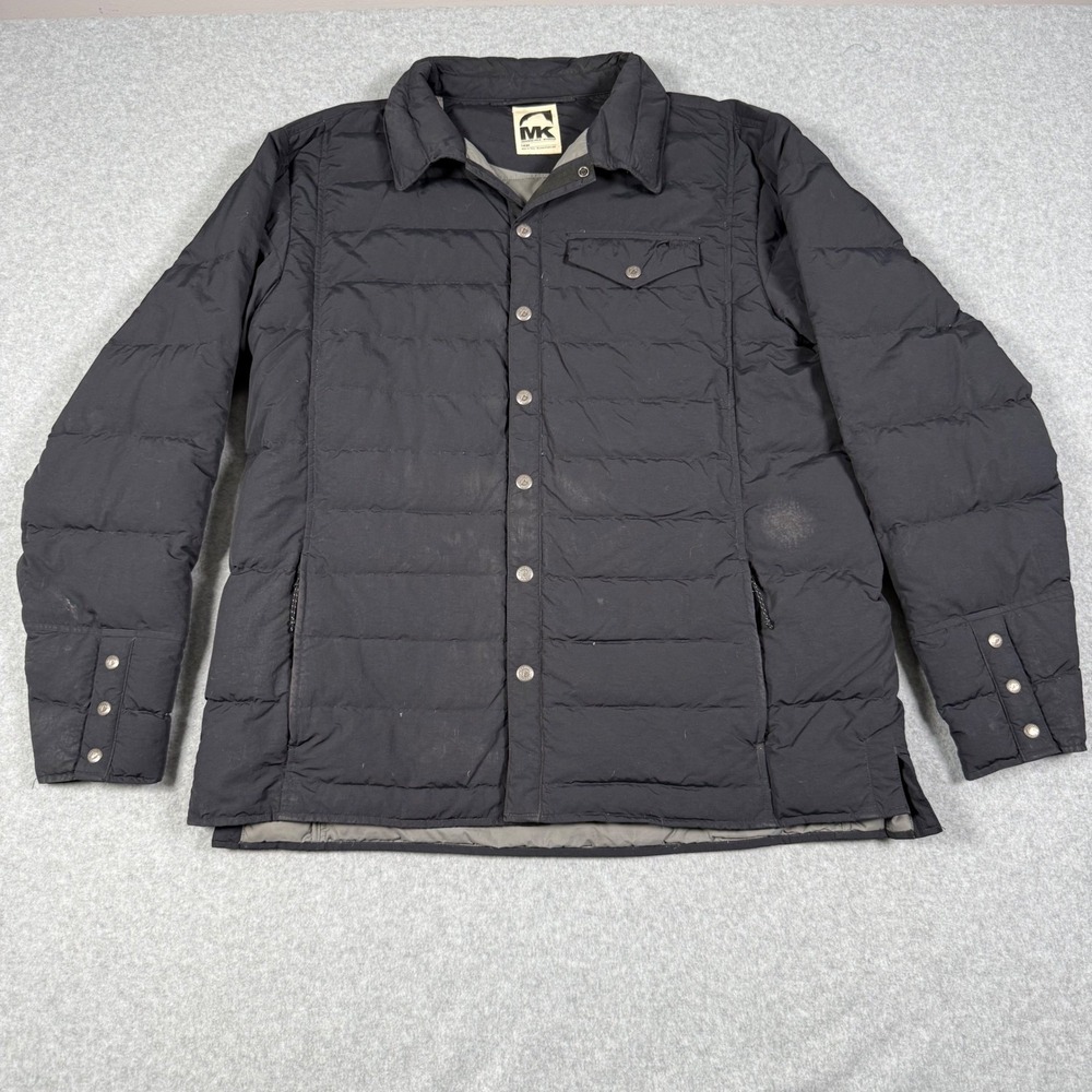 Mountain Khakis Mens Black Down Quilted Puffer Shirt Jacket Size Large MK Puffer